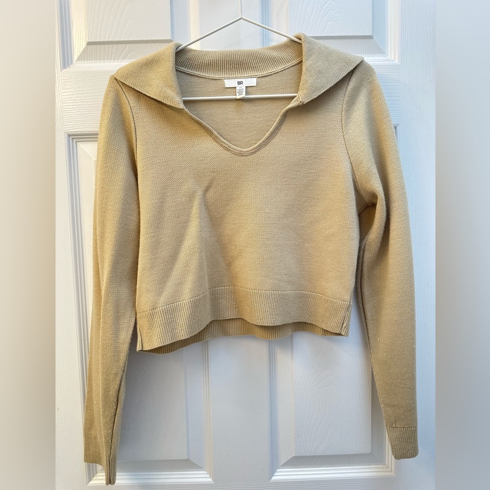 Nordstrom BP cropped polo sweater